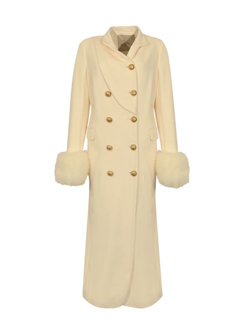 Cappotto CD1217 con inserti in pelliccia di volpe Bianco YES LONDON | CD1217BIANCO